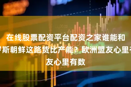 在线股票配资平台配资之家谁能和俄罗斯朝鲜这路货比产能？欧洲盟友心里有数